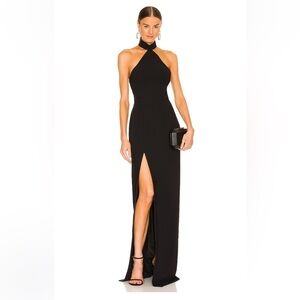 Amanda uprichard black halter dress